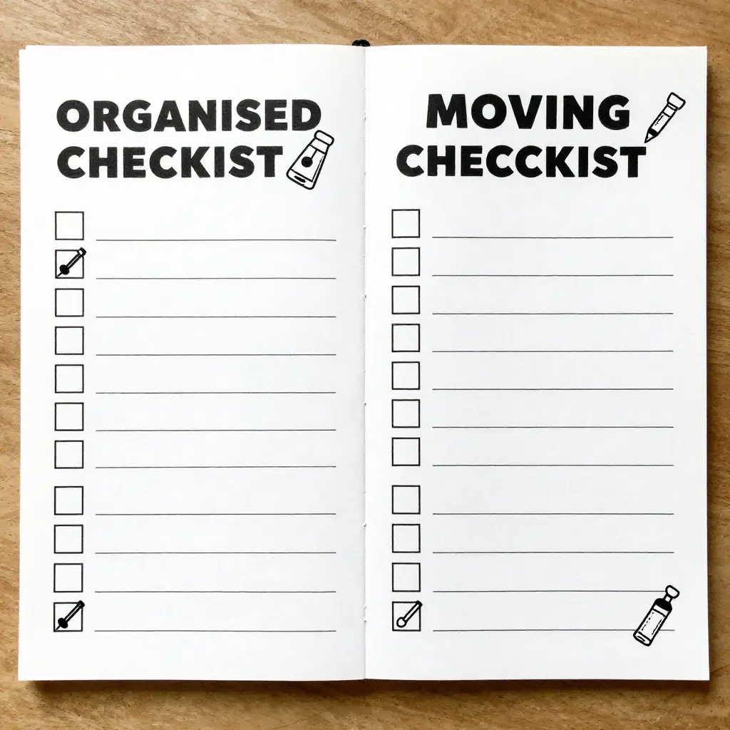 Organised moving checklist with packing supplies